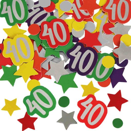 Picture of 40TH BIRTHDAY PAPER CONFETTI MULTI-COLOURED